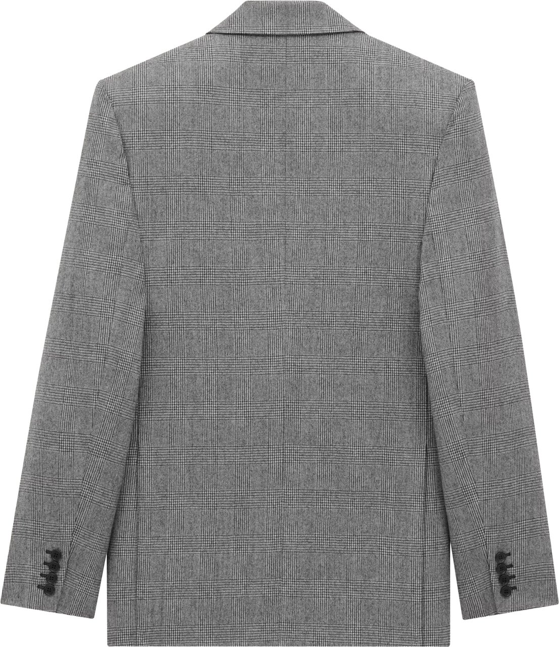 Saint Laurent Grey Blazer Tailored Checkered Blazer Grijs