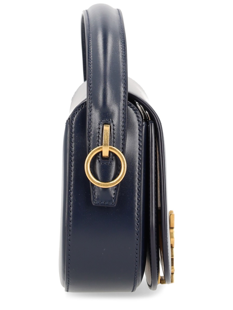 Saint Laurent Voltaire Blue Calfskin Shoulder Bag Grijs