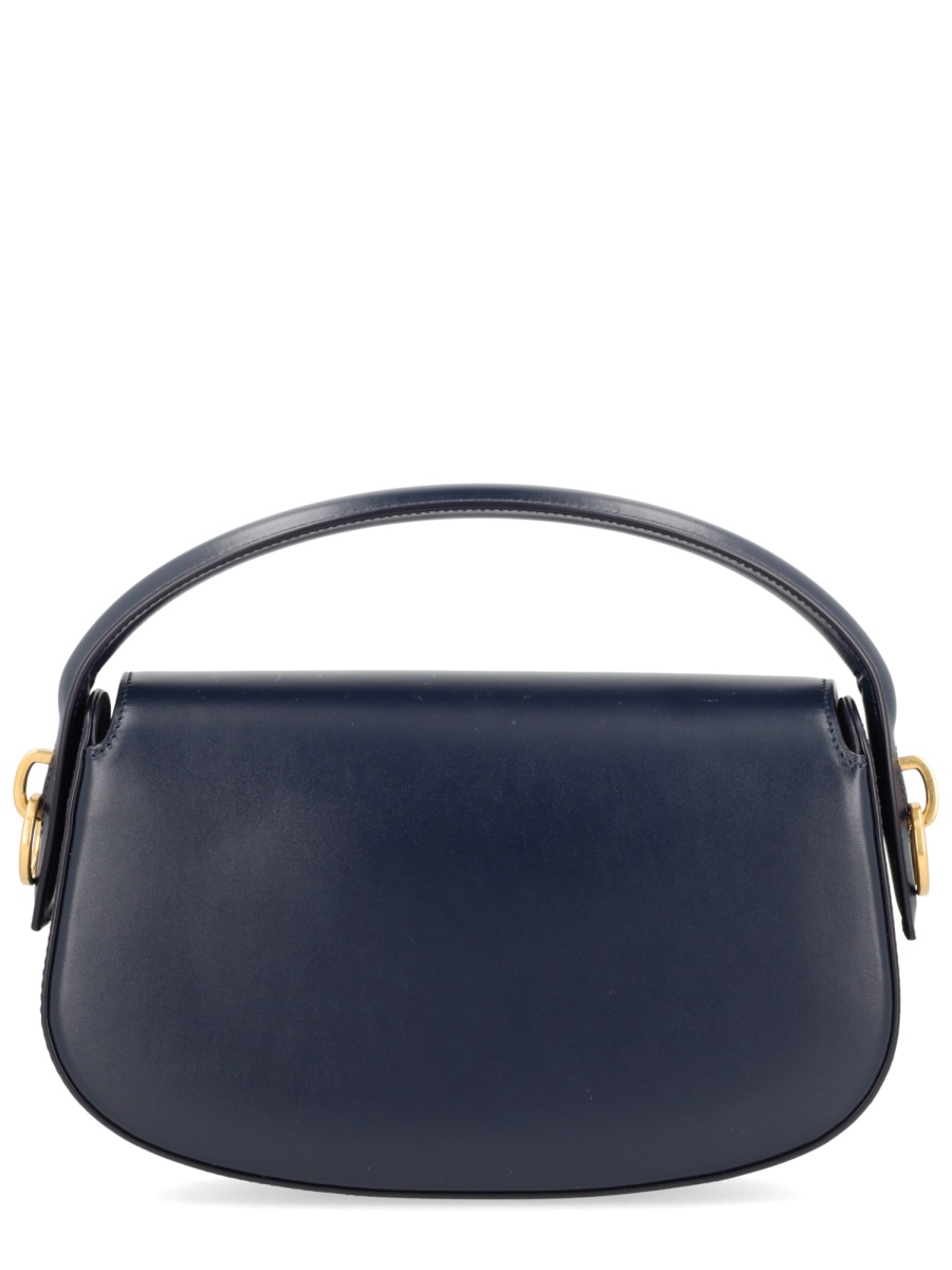 Saint Laurent Voltaire Blue Calfskin Shoulder Bag Grijs