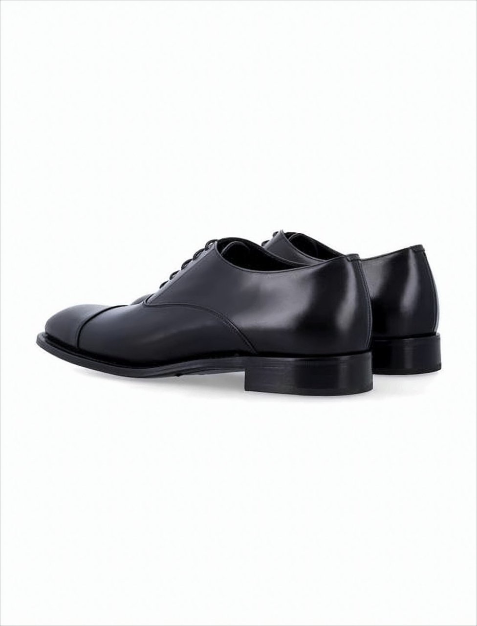 Saint Laurent Adrien Cap Toe Leather Oxford Shoes Zwart