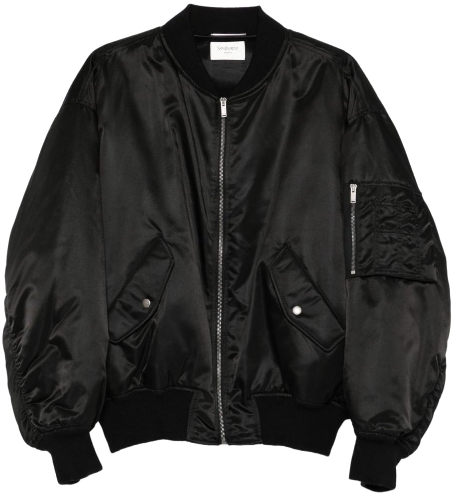 Saint Laurent Coats Black Zwart
