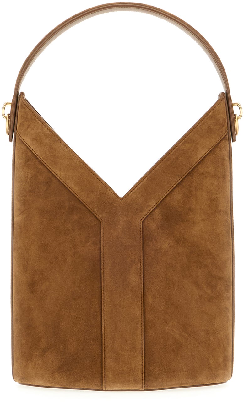 Saint Laurent Saint Laurent Brown suede Y Long bucket bag Bruin