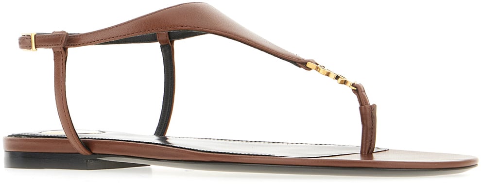 Saint Laurent Saint Laurent Brown leather thong sandals Bruin