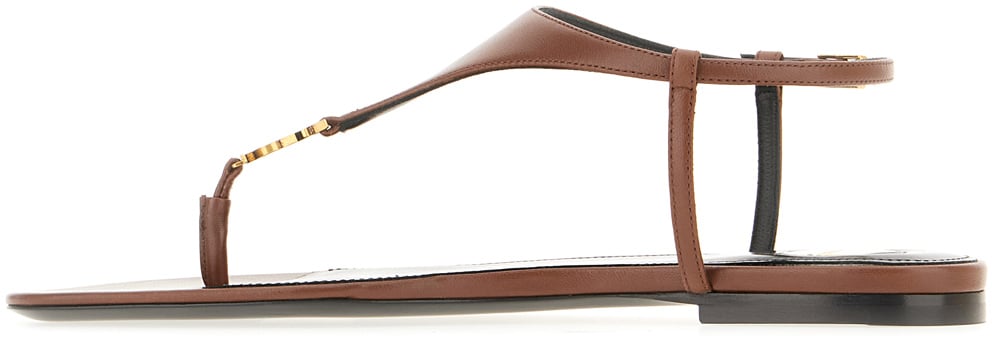 Saint Laurent Saint Laurent Brown leather thong sandals Bruin
