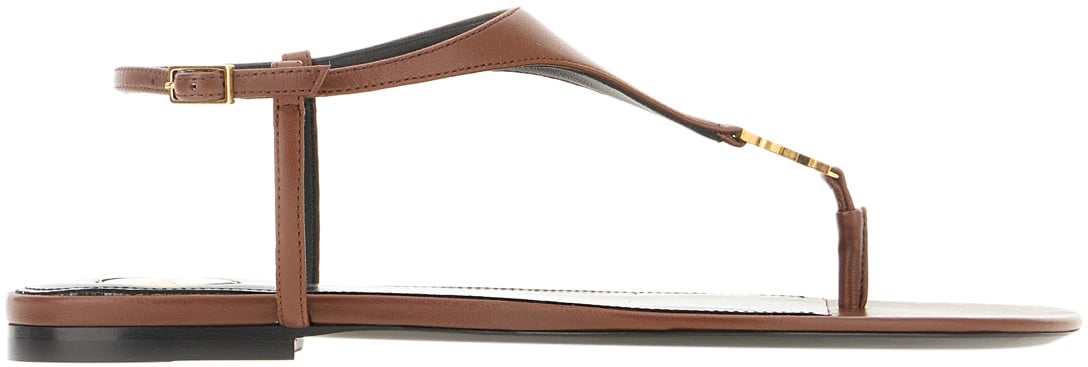 Saint Laurent Saint Laurent Brown leather thong sandals Bruin