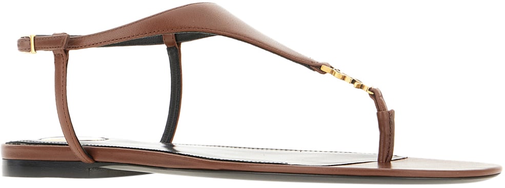Saint Laurent Saint Laurent Brown leather thong sandals Bruin