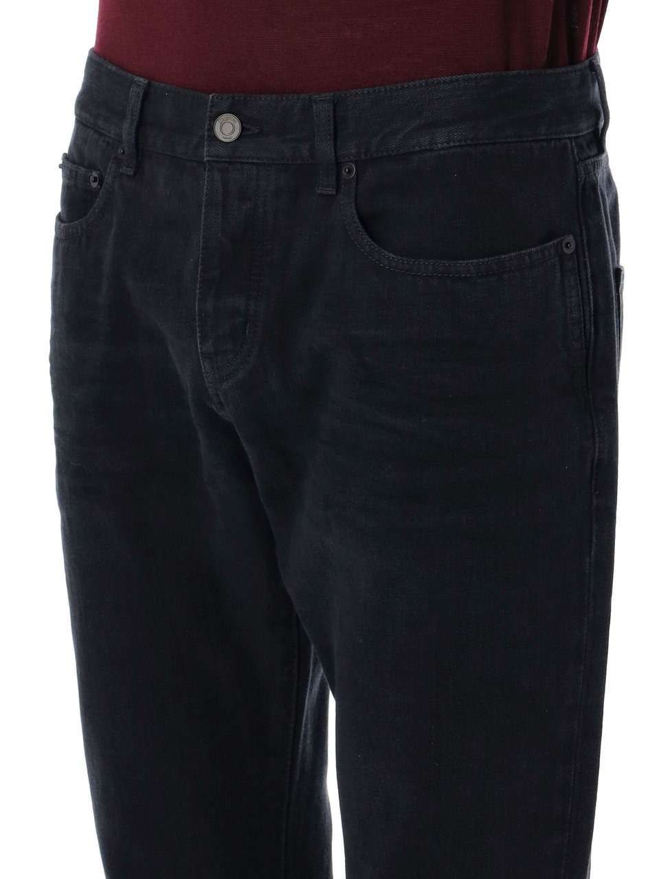 Saint Laurent Relaxed Slim Five Pocket Denim Jeans Zwart