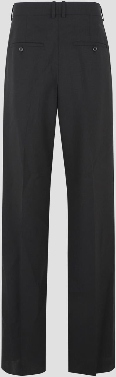 Saint Laurent Pantalon Plat Zwart