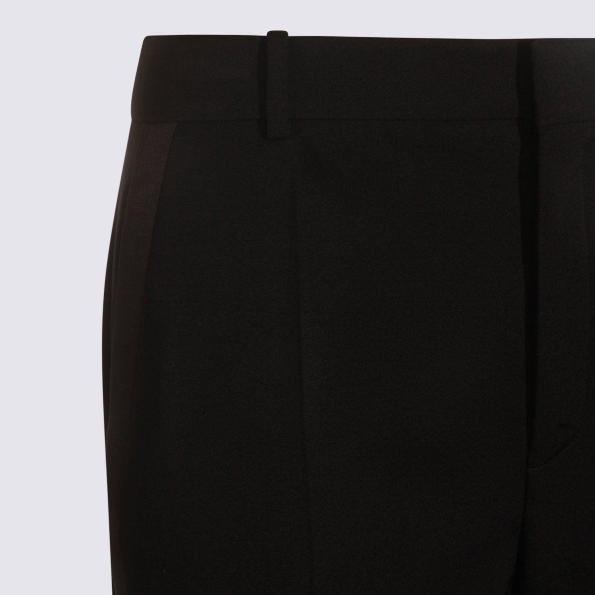 Saint Laurent Tailored Black Trousers With Straight Leg Silhouette Zwart