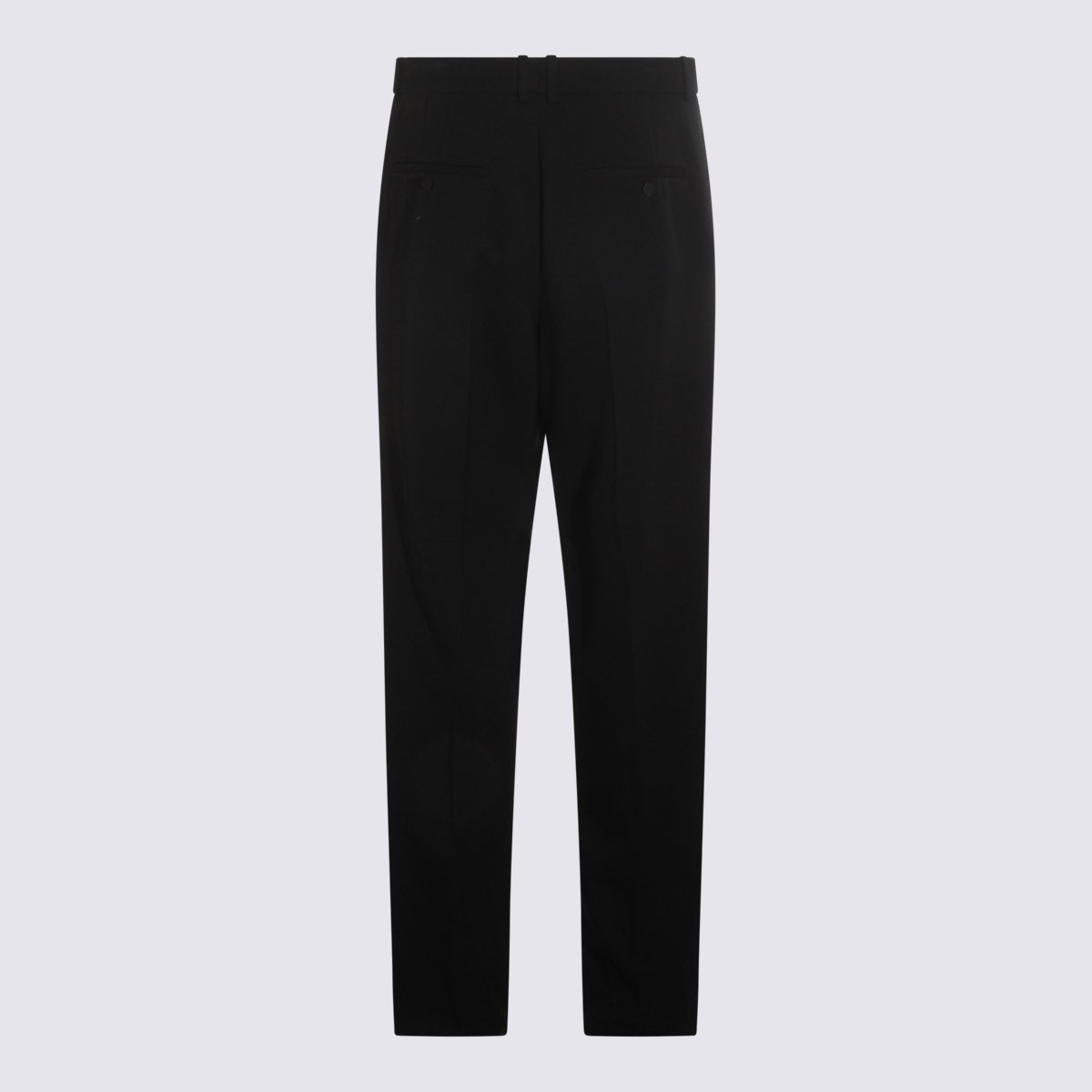 Saint Laurent Tailored Black Trousers With Straight Leg Silhouette Zwart