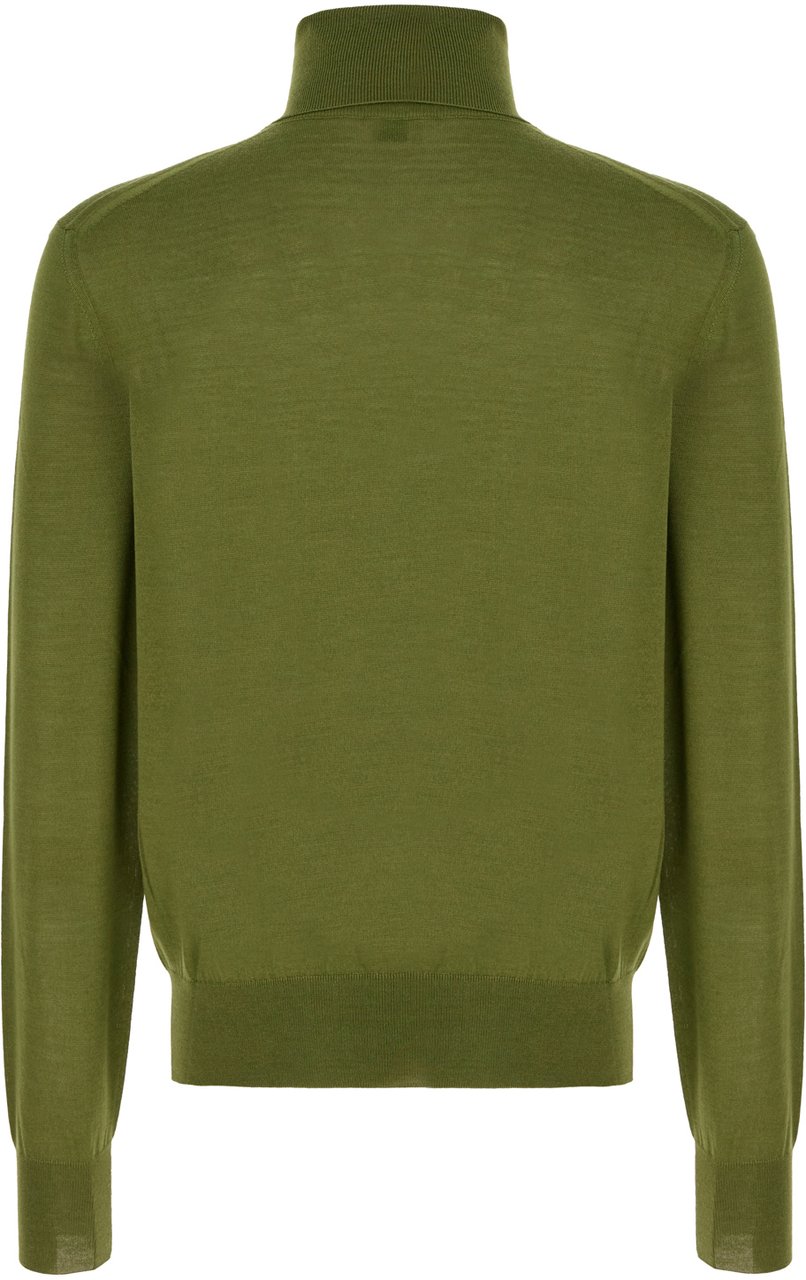 Saint Laurent Saint Laurent Olive green wool blend sweater Groen