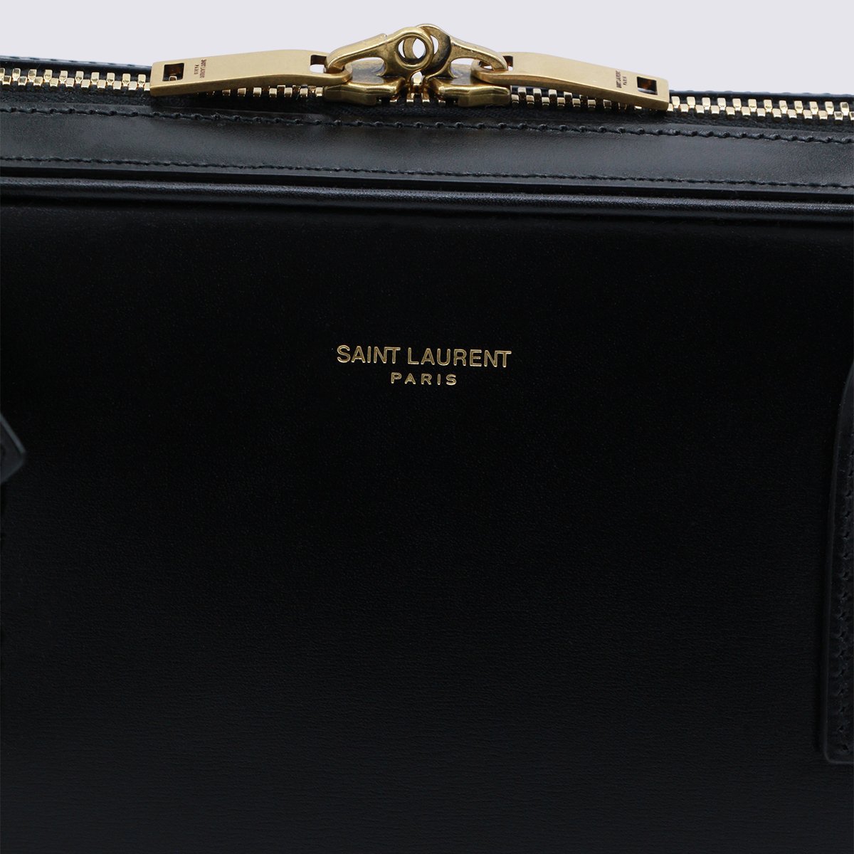 Saint Laurent Rectangular Black Bag With Smooth Finish And Gold-Tone Hardware Zwart