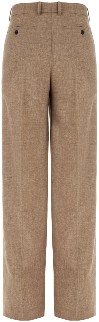 Saint Laurent Saint Laurent Cappuccino stretch wool pants Bruin