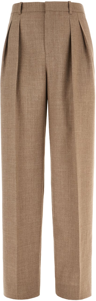 Saint Laurent Saint Laurent Cappuccino stretch wool pants Bruin