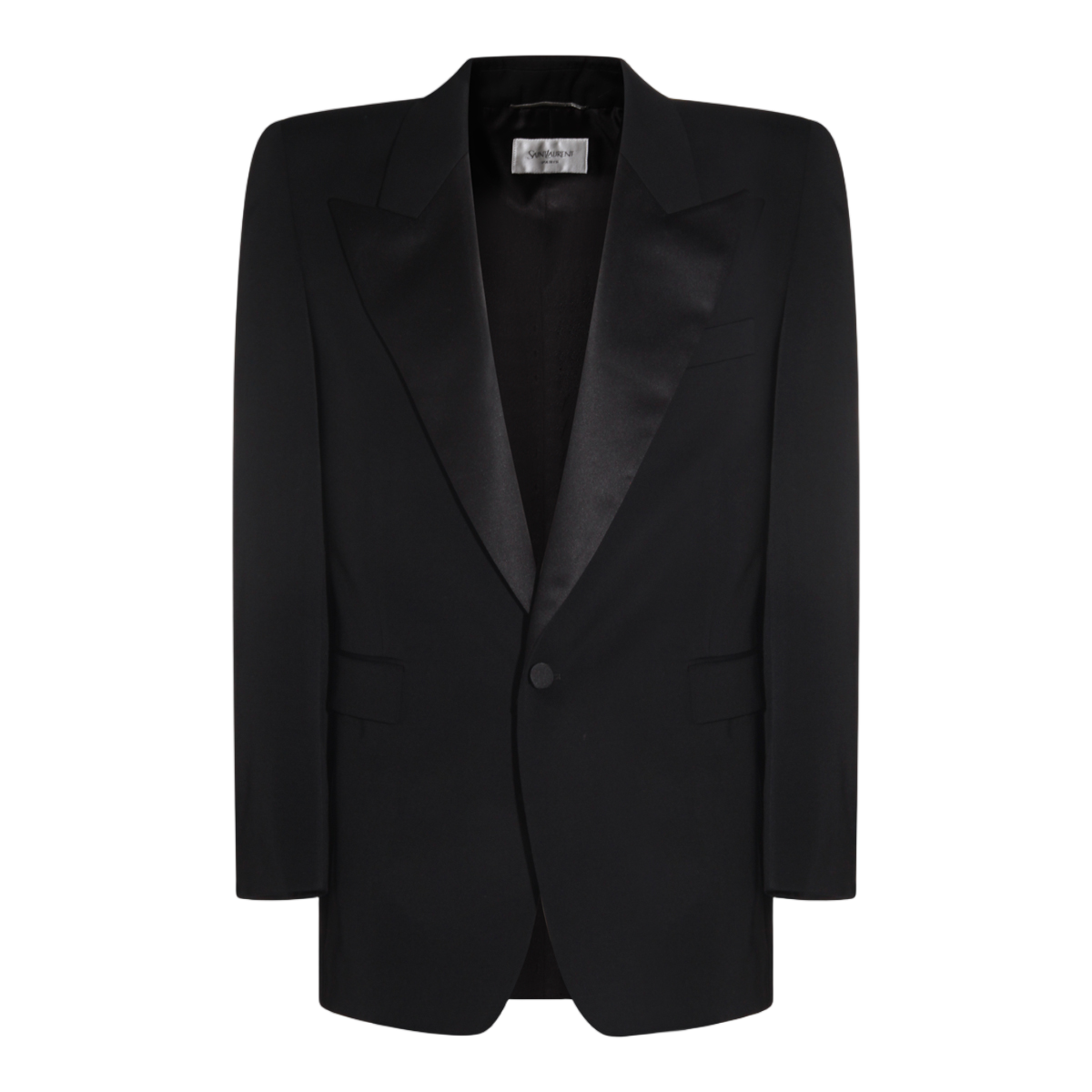 Saint Laurent Tailored Black Blazer With Satin Shawl Collar Zwart