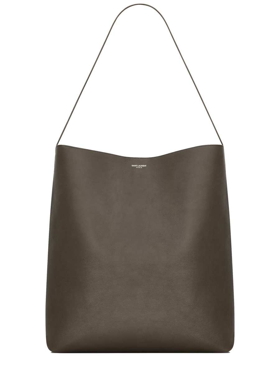 Saint Laurent Hobo Bold Smooth Leather Bag Grijs
