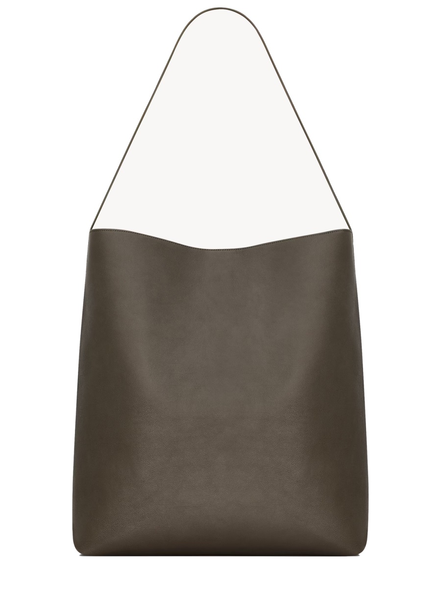 Saint Laurent Hobo Bold Smooth Leather Bag Grijs