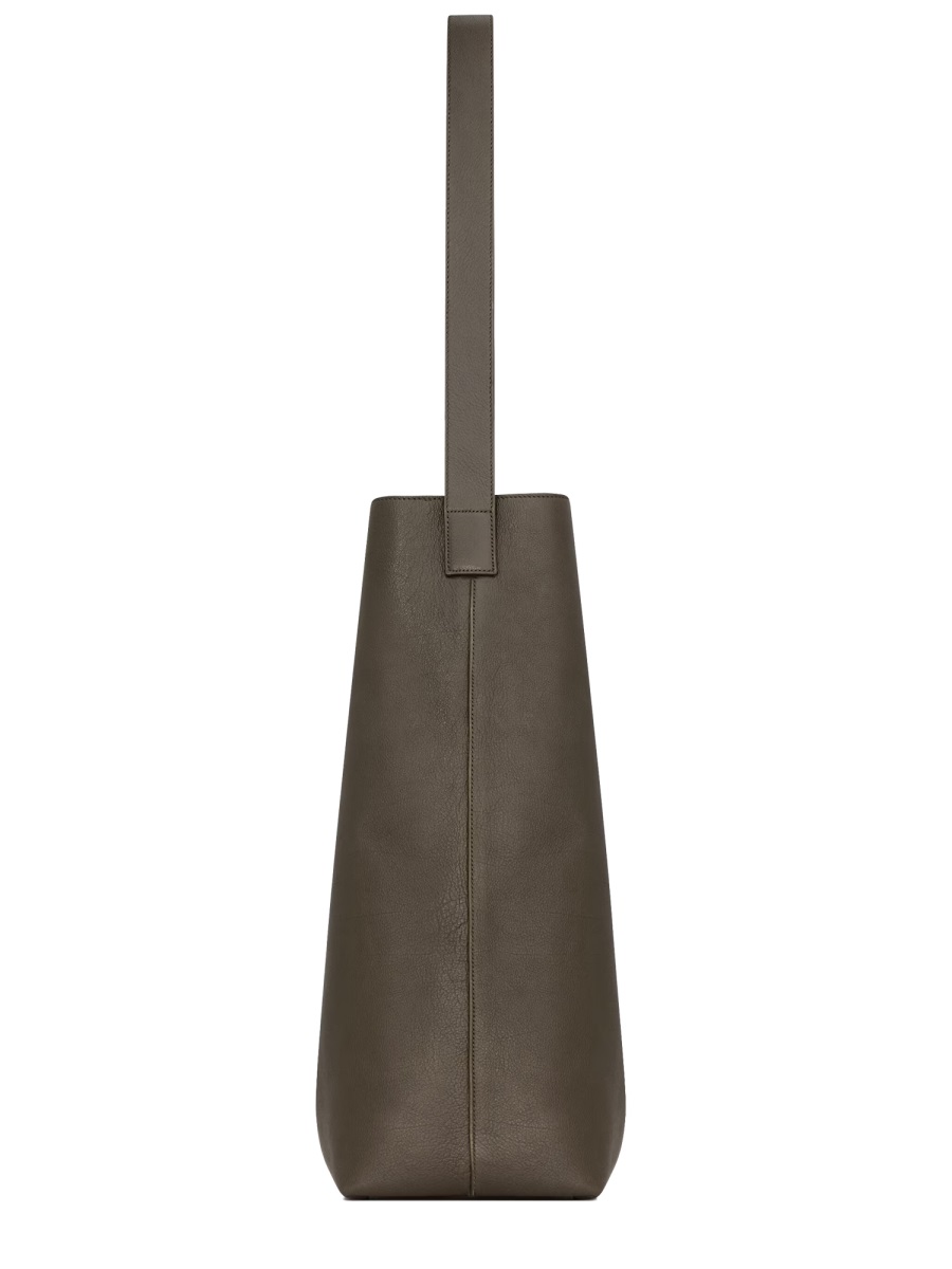 Saint Laurent Hobo Bold Smooth Leather Bag Grijs