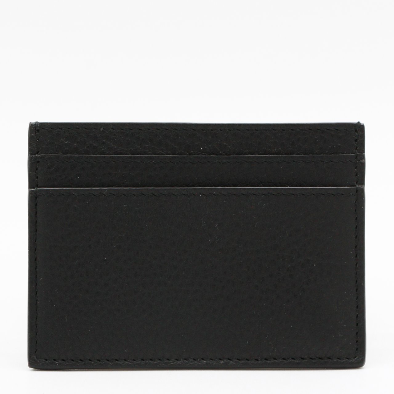 Saint Laurent Textured Black Cardholder Wallet With Subtle Logo Zwart