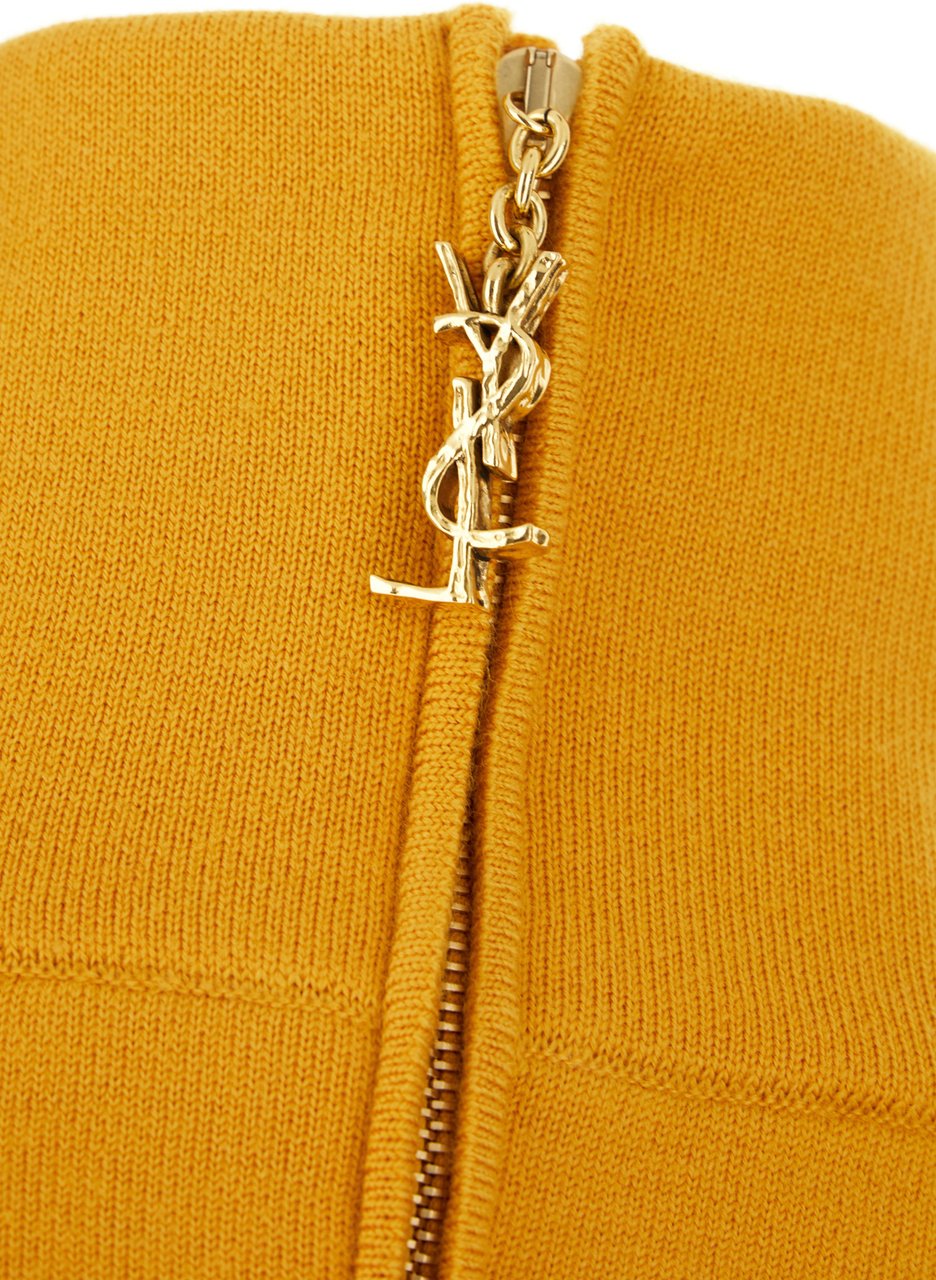 Saint Laurent Ochre stretch wool blend sweater Geel