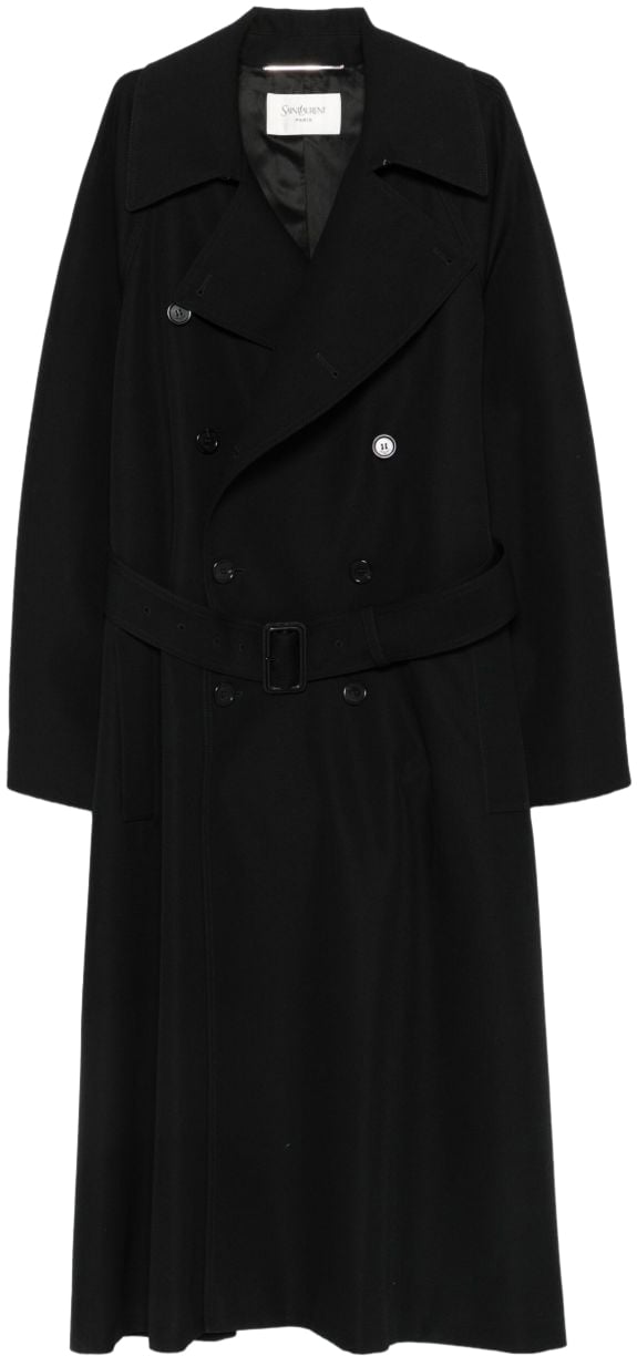 Saint Laurent Coats Black Zwart