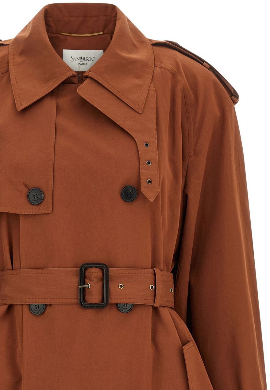 Saint Laurent Coats Brown Bruin