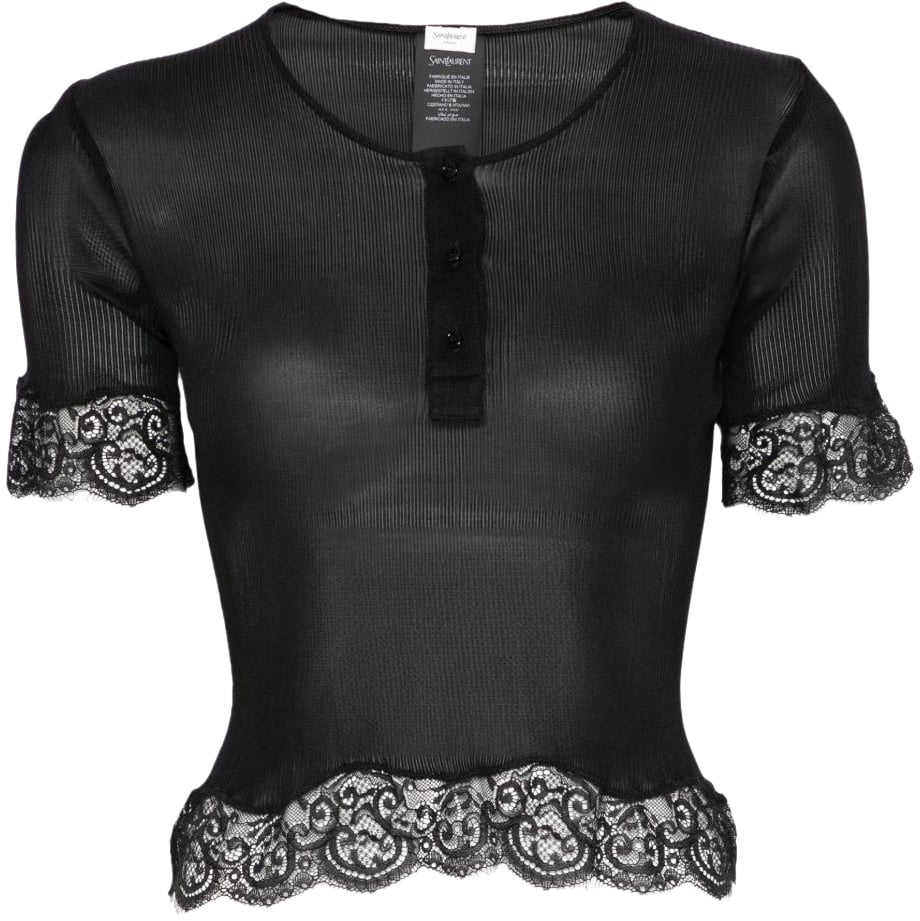 Saint Laurent T-Shirts And Polos Black Zwart