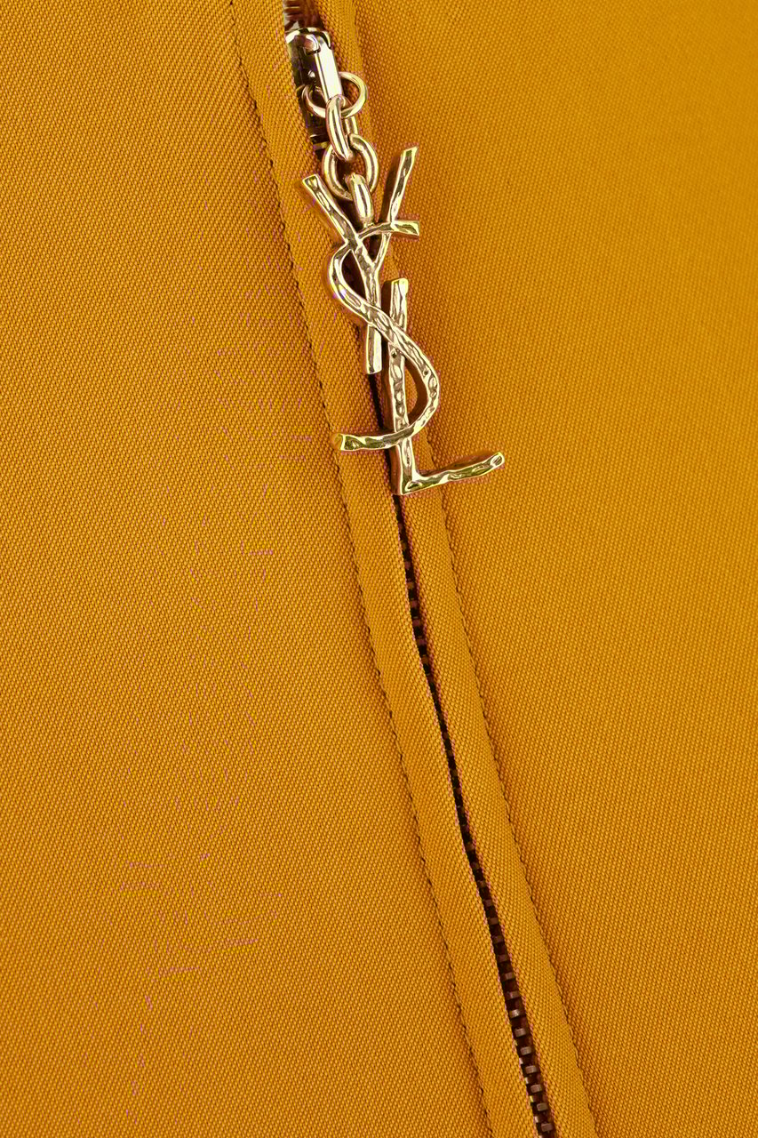 Saint Laurent Saint Laurent Ochre stretch viscose blend skirt Geel