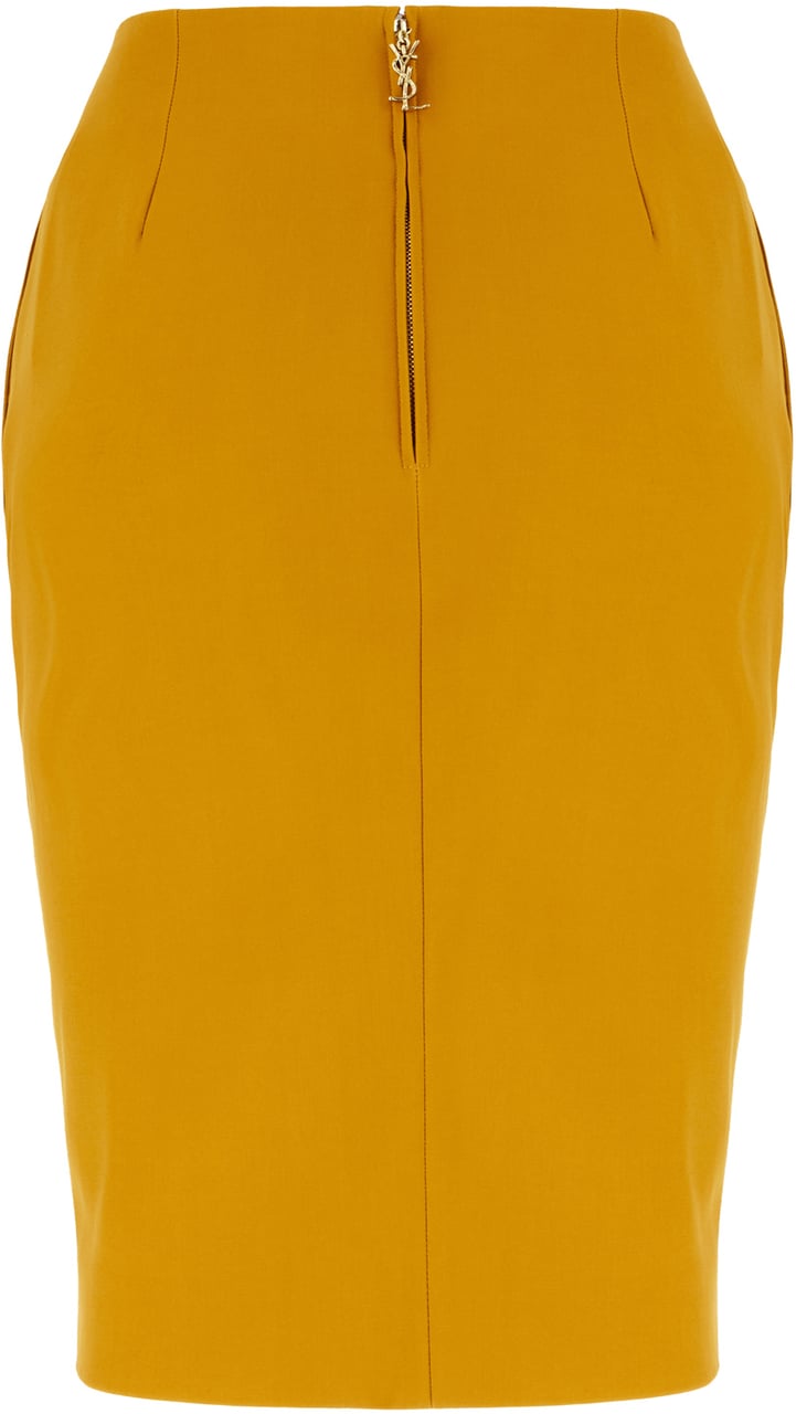 Saint Laurent Saint Laurent Ochre stretch viscose blend skirt Geel