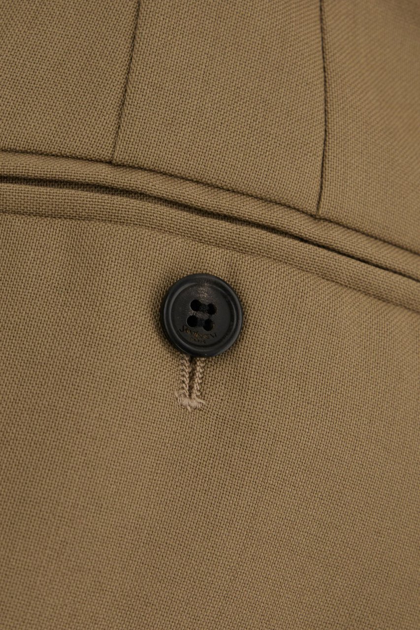 Saint Laurent Saint Laurent Sage green wool blend pant Groen