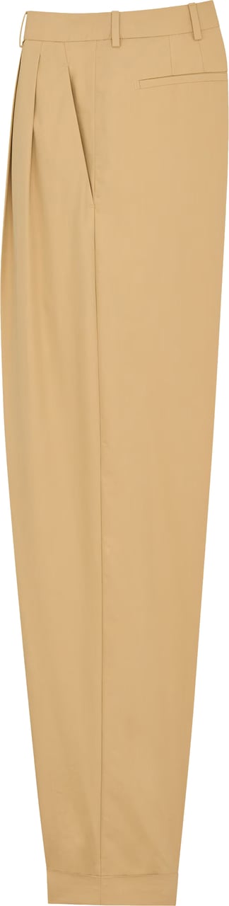Saint Laurent Neutral Pantaloni Slim-Fit Tailored Trousers Bruin
