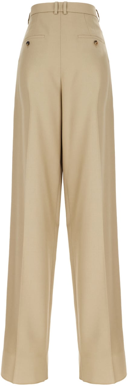 Saint Laurent Sage green wool blend pants Groen