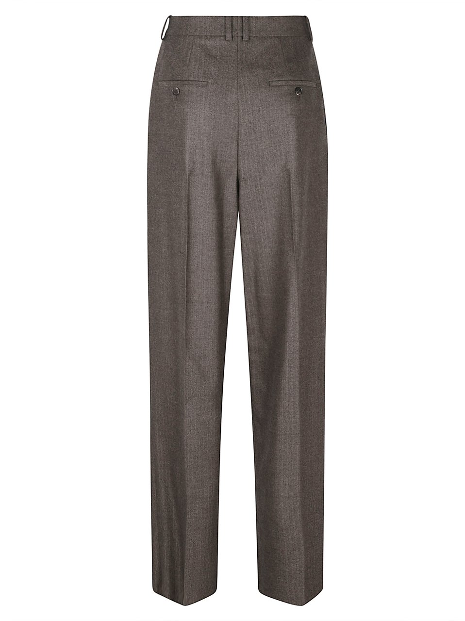 Saint Laurent Wool Wool Pleated Wide-Leg Pants Grijs