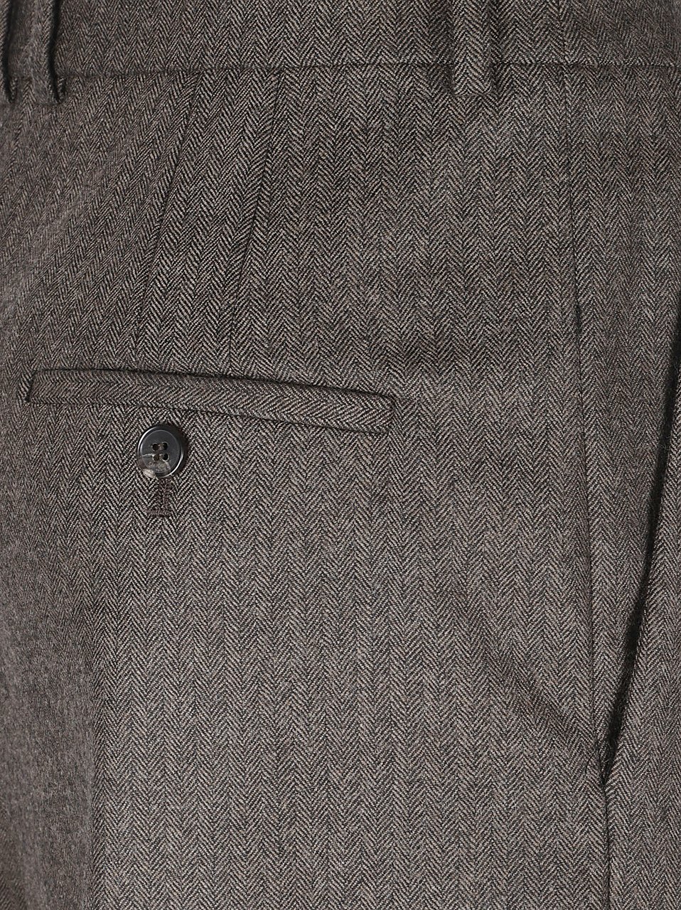 Saint Laurent Wool Wool Pleated Wide-Leg Pants Grijs
