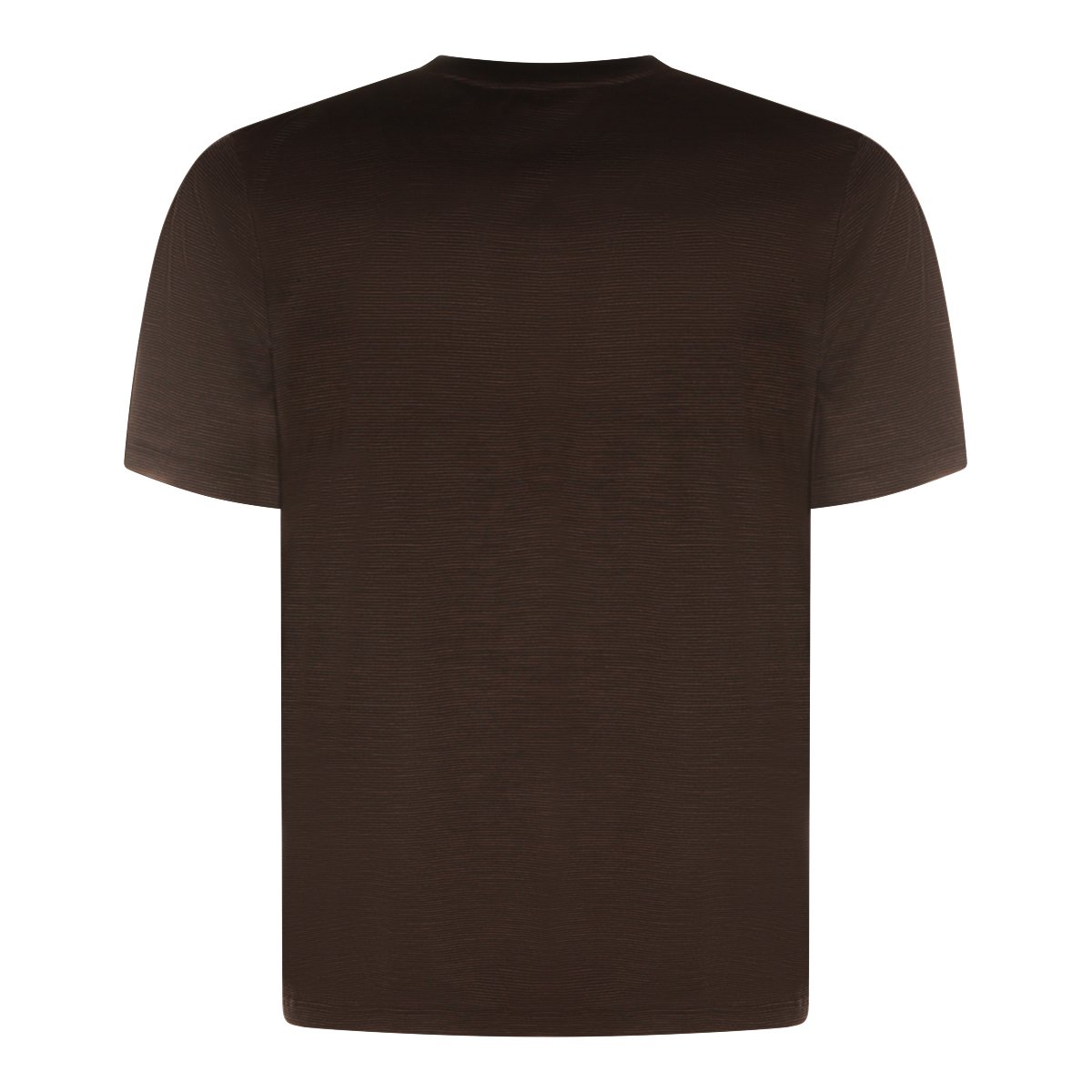 Saint Laurent Short-Sleeve Crew Neck T-Shirt with Subtle Stripes and Tonal Logo Zwart