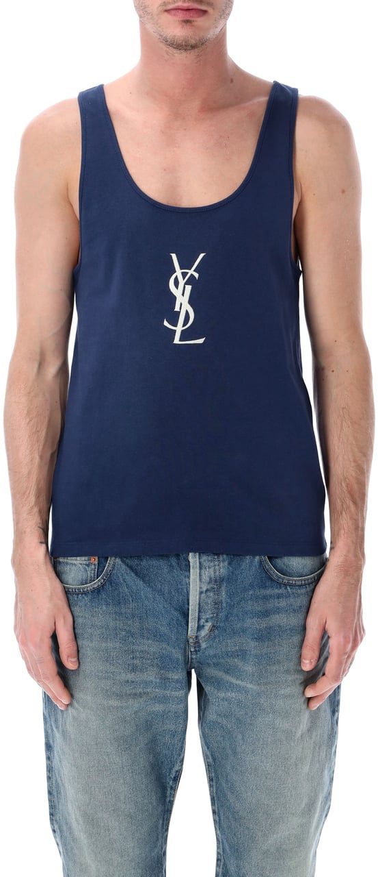 Saint Laurent Saint Laurent Cassandre oversized tank top Blauw