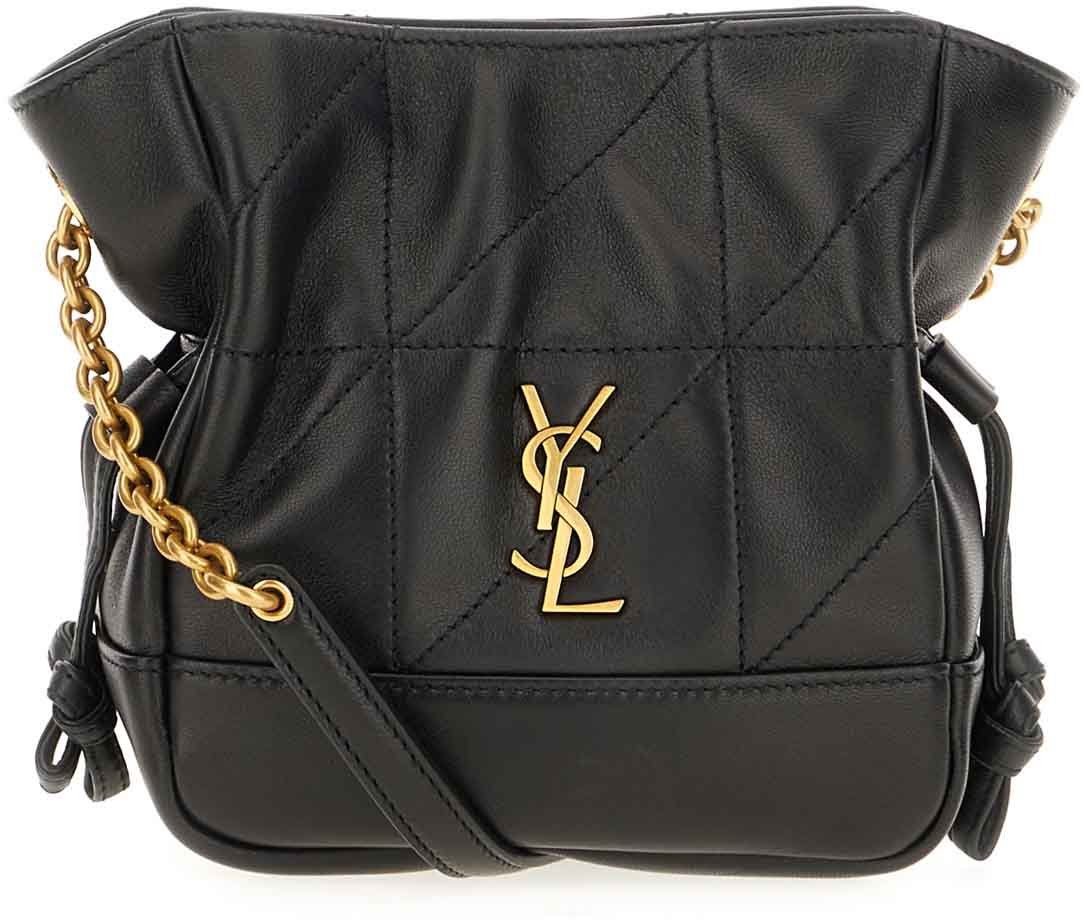 Saint Laurent Saint Laurent Black leather mini Jamie bucket bag Zwart