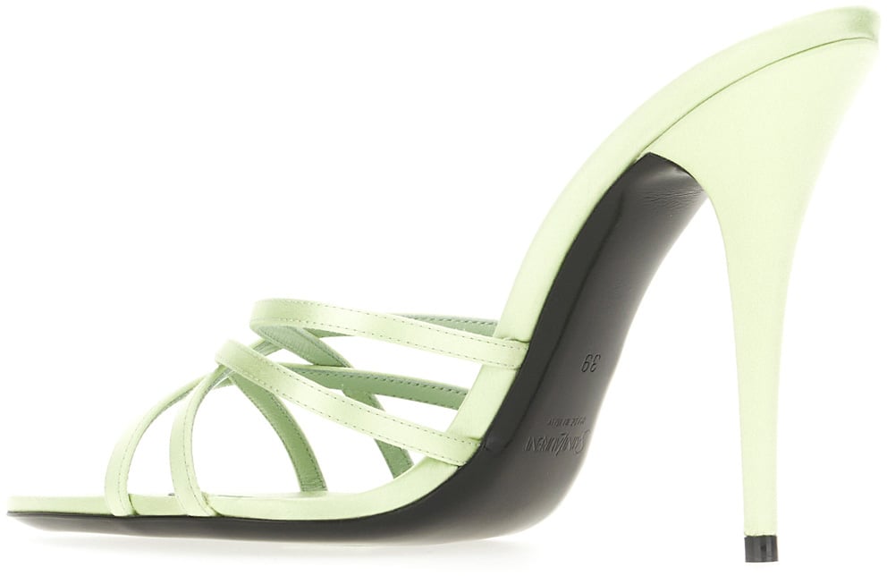 Saint Laurent Saint Laurent Pastel green fabric sandals Groen