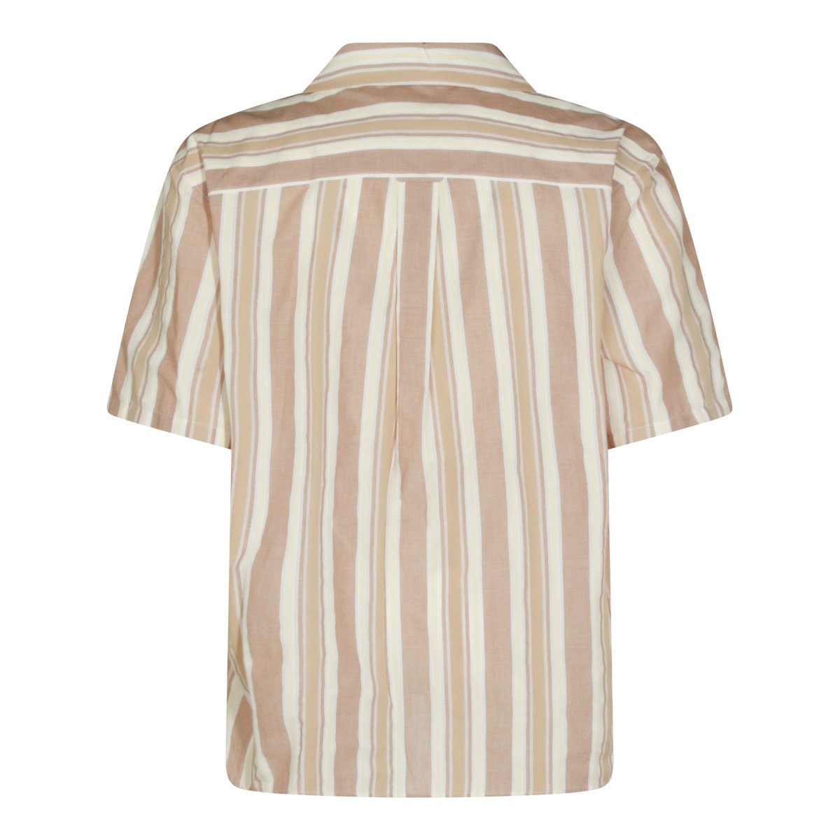 Saint Laurent Beige Cotton Striped Casual Shirt Neutraal