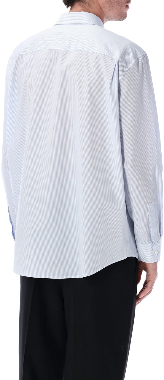 Saint Laurent Saint Laurent blue striped cotton poplin Cassandre shirt Wit