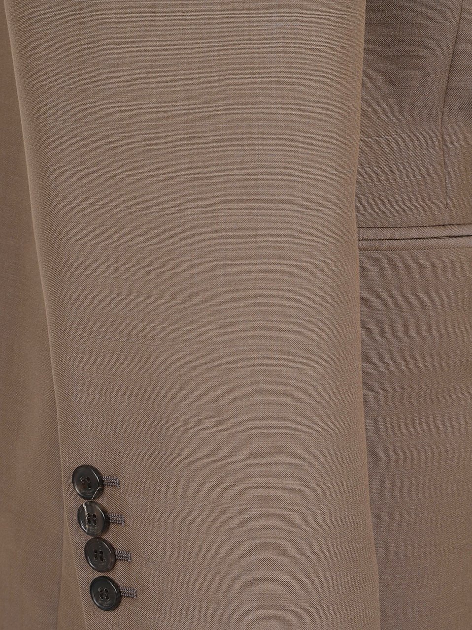 Saint Laurent Double-Breasted Boxy Jacket with Peak Lapel and Padded Shoulders Bruin
