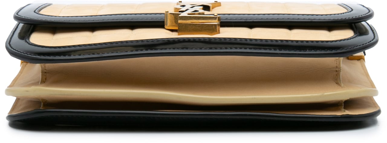 Saint Laurent Medium Quilted Suede Monogram Solferino Crossbody Bruin
