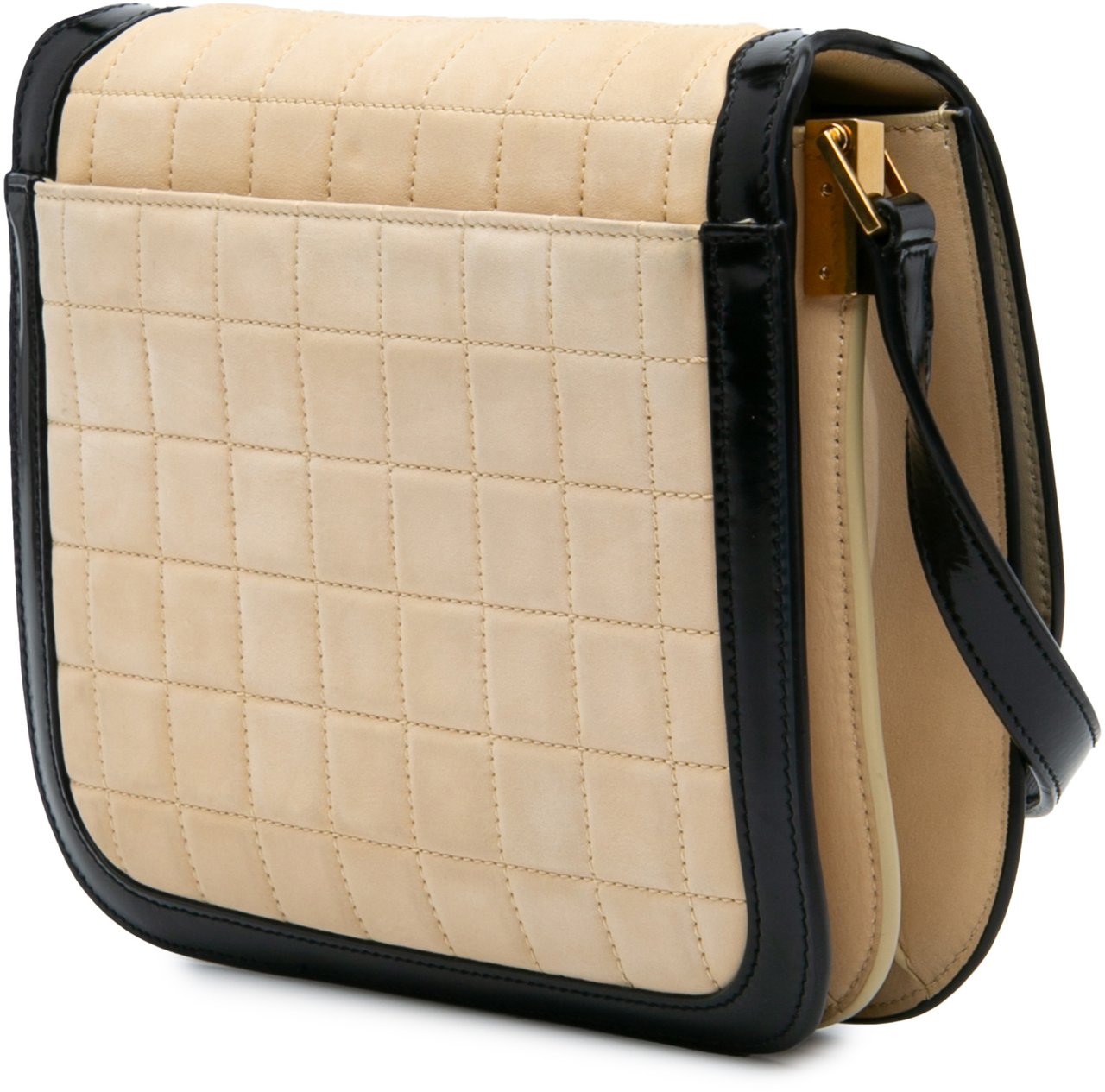 Saint Laurent Medium Quilted Suede Monogram Solferino Crossbody Bruin