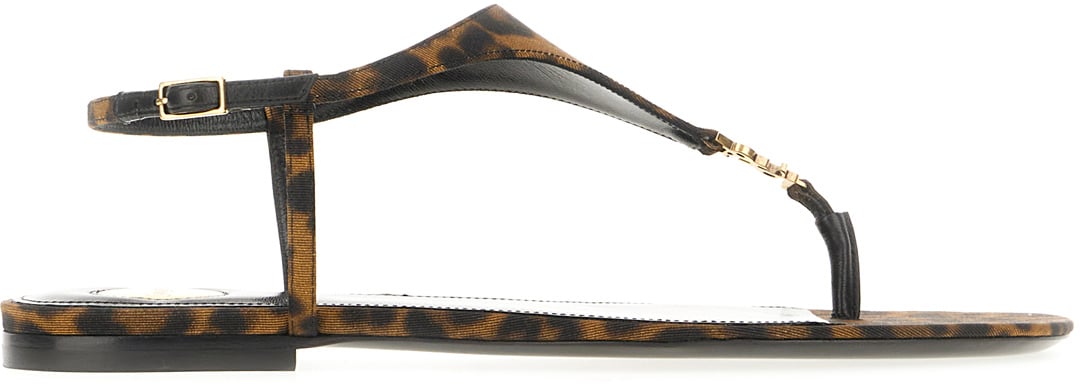 Saint Laurent Saint Laurent Printed viscose thong sandals Divers