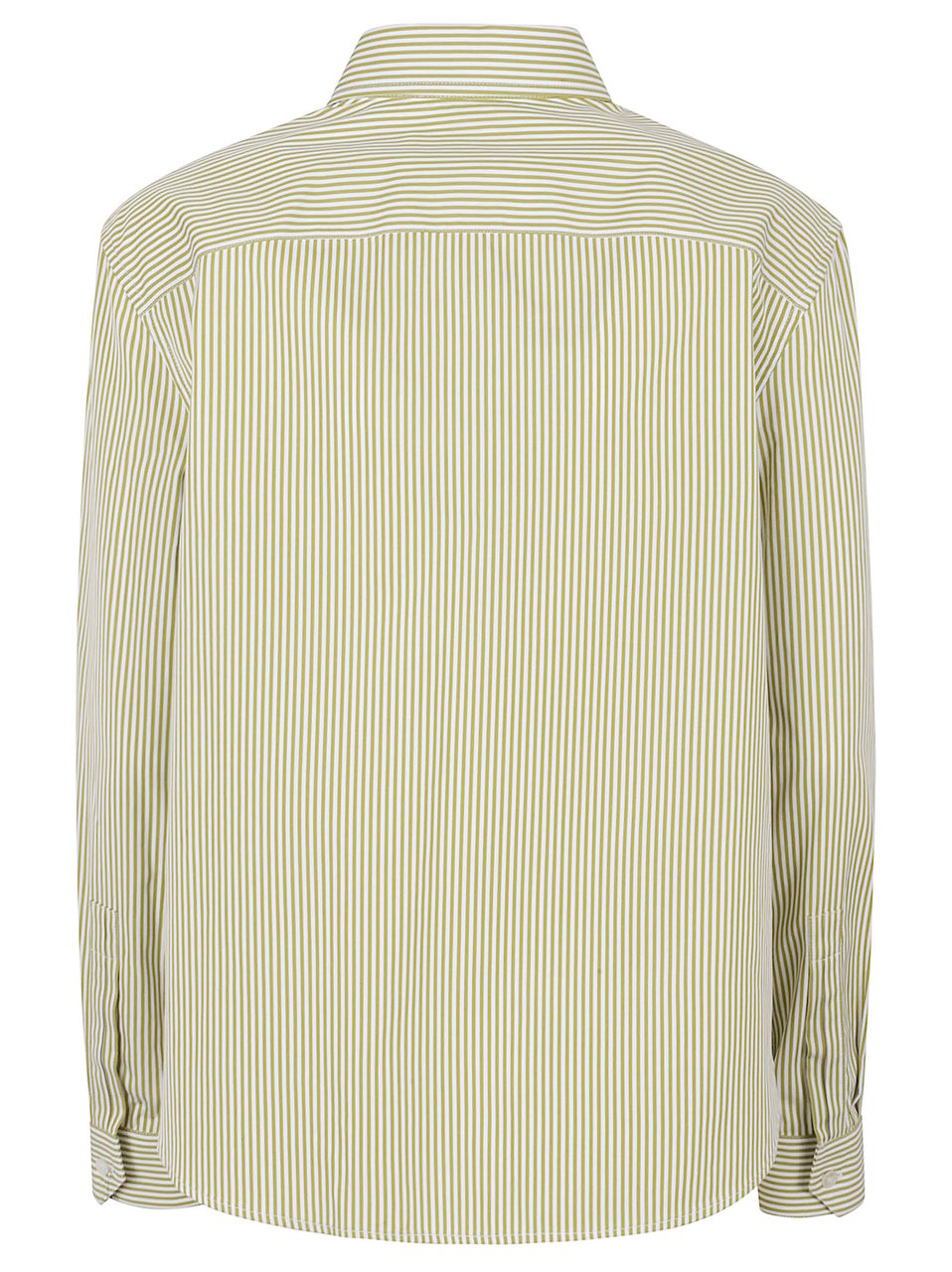 Saint Laurent Vertical Stripe Cotton Poplin Shirt Neutraal