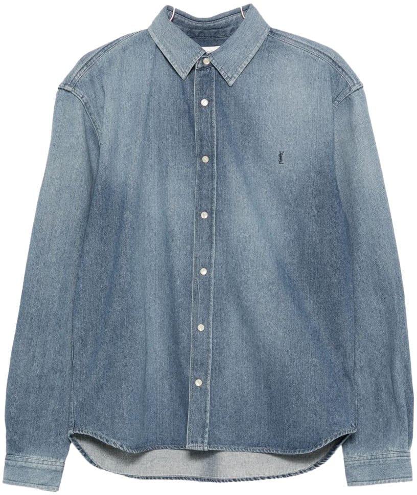 Saint Laurent Shirts Blue Blauw