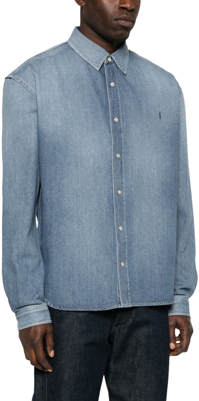 Saint Laurent Shirts Blue Blauw