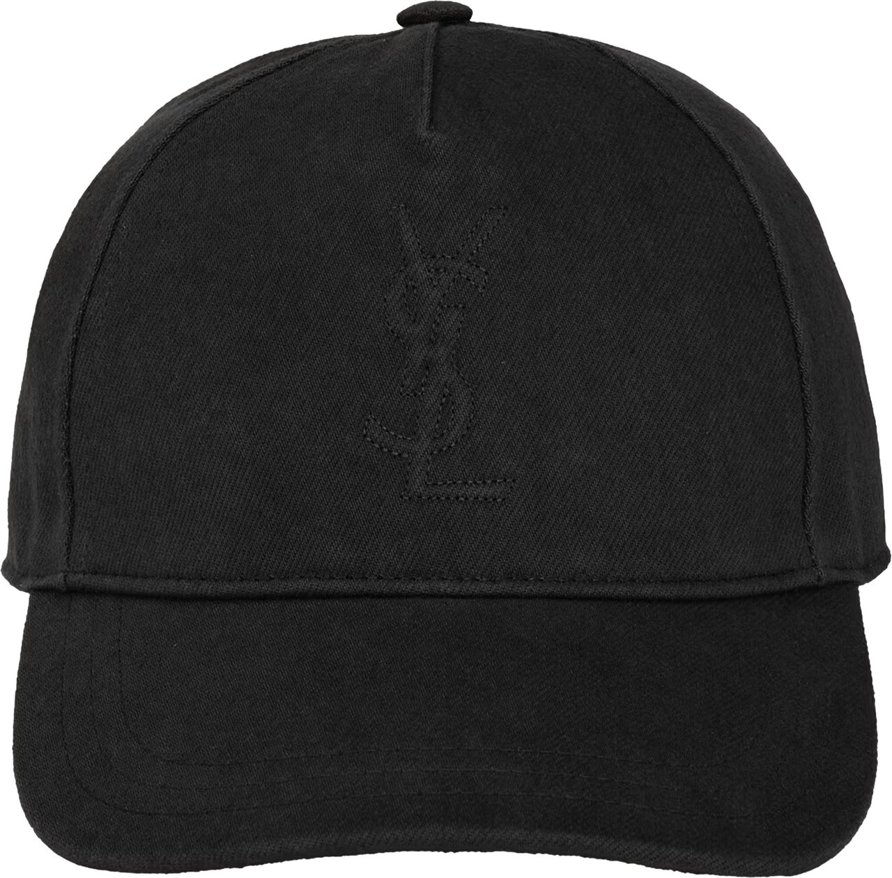 Saint Laurent Black Berretto Cassandre Structured Cap Zwart