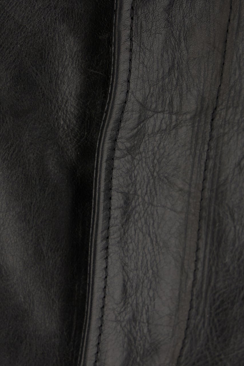 Saint Laurent Saint Laurent Black leather skirt Zwart