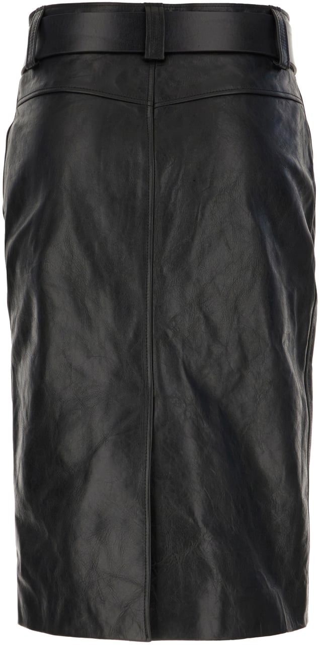 Saint Laurent Saint Laurent Black leather skirt Zwart
